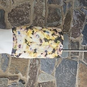 J Crew Pencil Skirt Size 2 Watercolor Floral Stretch
